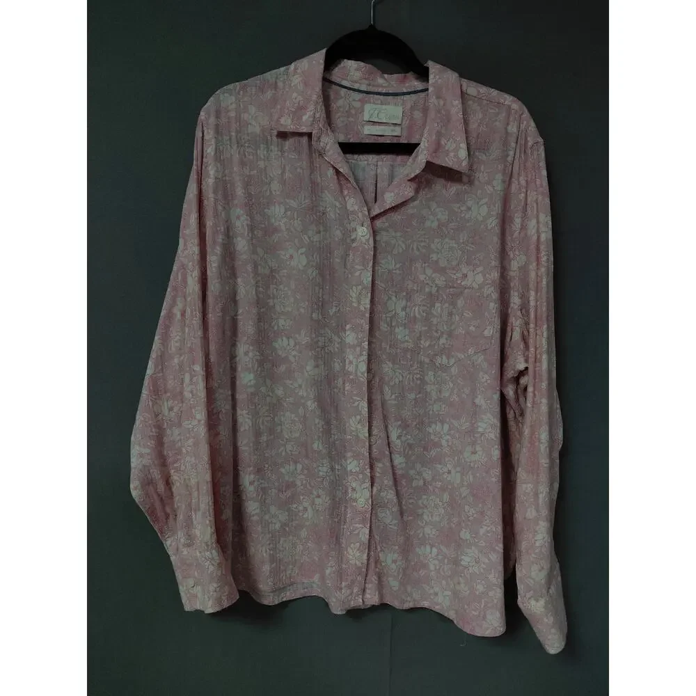 J.Crew Pink Floral Blouse Women See Measurements
